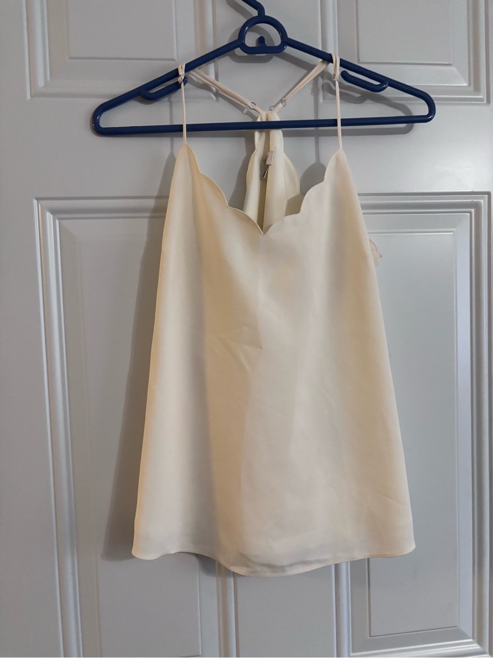 J. Crew Ivory Scallop Neck tank top